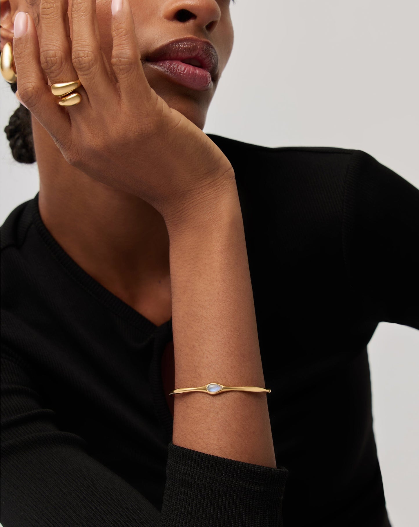 Magma Gemstone Cuff Bracelet | 18ct Recycled Gold Vermeil on Recycled Sterling Silver