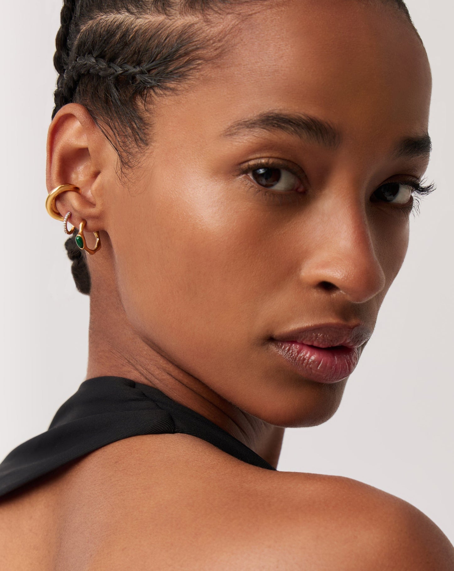 Magma Gemstone Small Hoop Earrings | 18ct Recycled Gold Vermeil on Recycled Sterling Silver