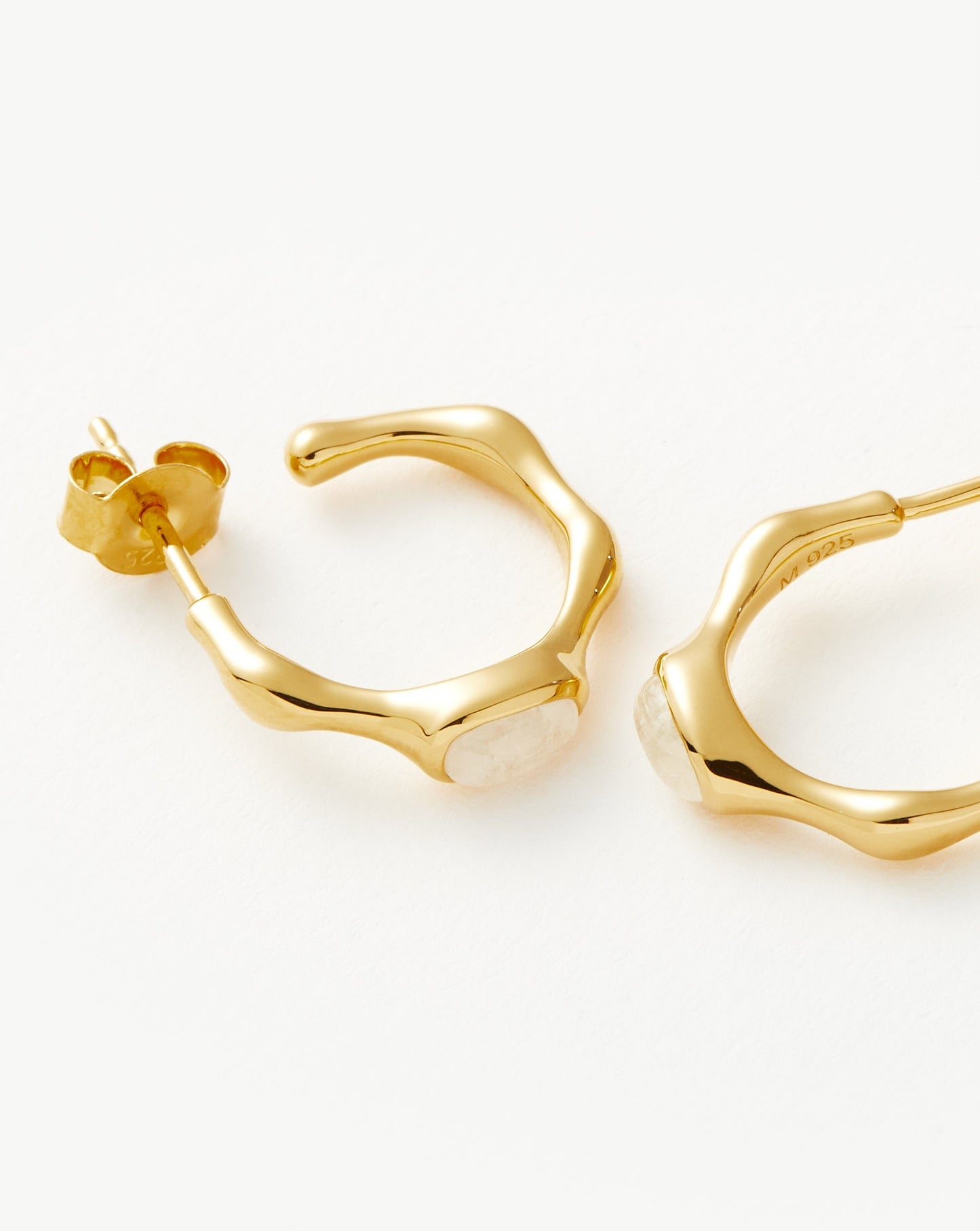 Magma Gemstone Small Hoop Earrings | 18ct Recycled Gold Vermeil on Recycled Sterling Silver