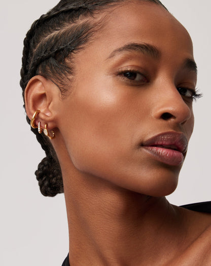 Magma Gemstone Small Hoop Earrings | 18ct Recycled Gold Vermeil on Recycled Sterling Silver