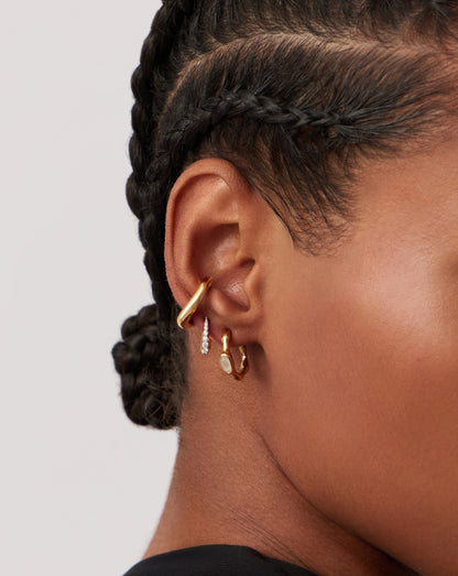 Magma Gemstone Small Hoop Earrings | 18ct Recycled Gold Vermeil on Recycled Sterling Silver