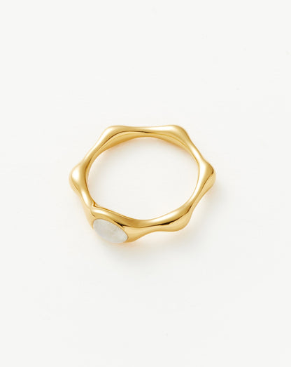 Magma Gemstone Stacking Ring | 18ct Recycled Gold Vermeil on Recycled Sterling Silver