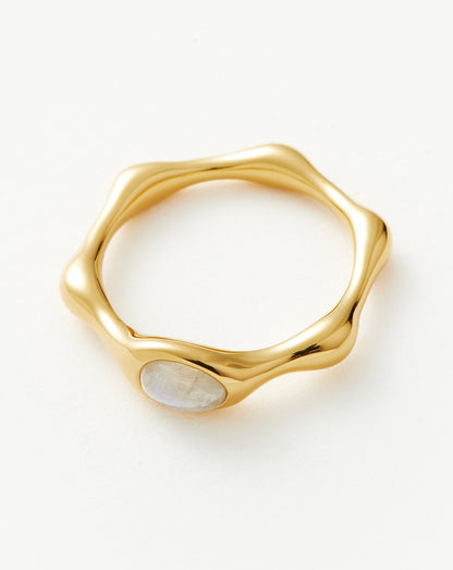 Magma Gemstone Stacking Ring | 18ct Recycled Gold Vermeil on Recycled Sterling Silver