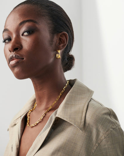 Medium Wave Hoop Earrings
