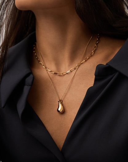 Message in a Bottle Droplet Pendant Necklace | 18ct Gold Plated