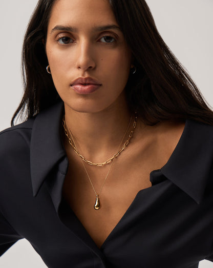 Message in a Bottle Droplet Pendant Necklace | 18ct Gold Plated