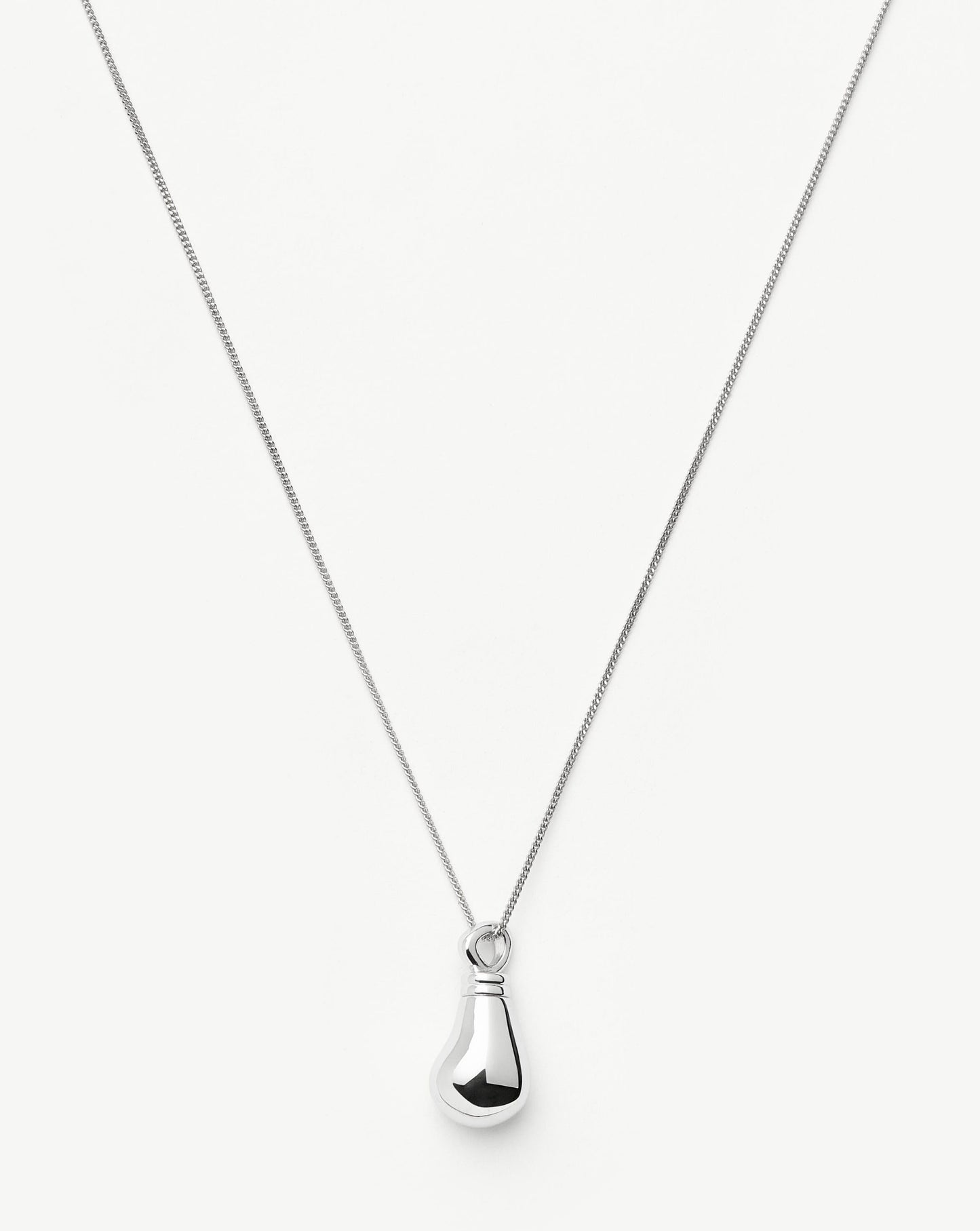 Message in a Bottle Droplet Pendant Necklace | Silver Plated