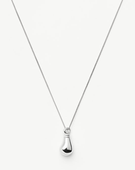 Message in a Bottle Droplet Pendant Necklace | Silver Plated