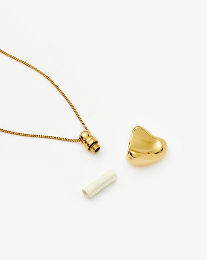Message in a Bottle Heart Pendant Necklace | 18ct Gold Plated