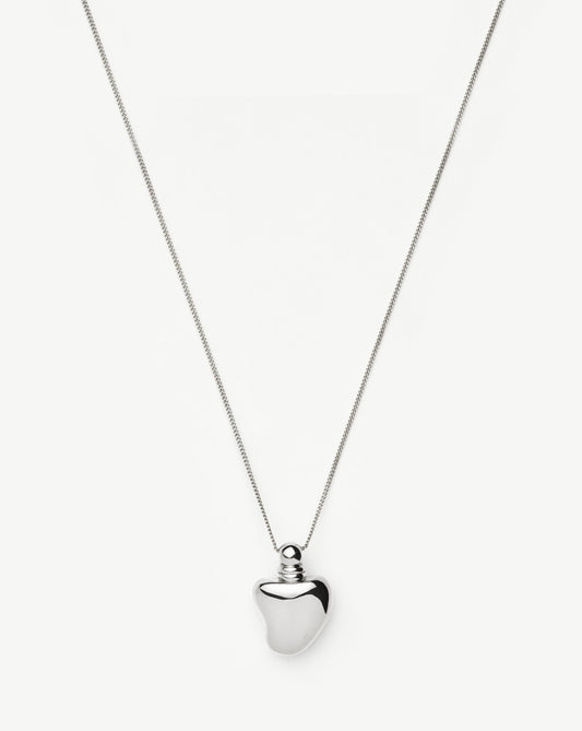 Message in a Bottle Heart Pendant Necklace | Silver Plated