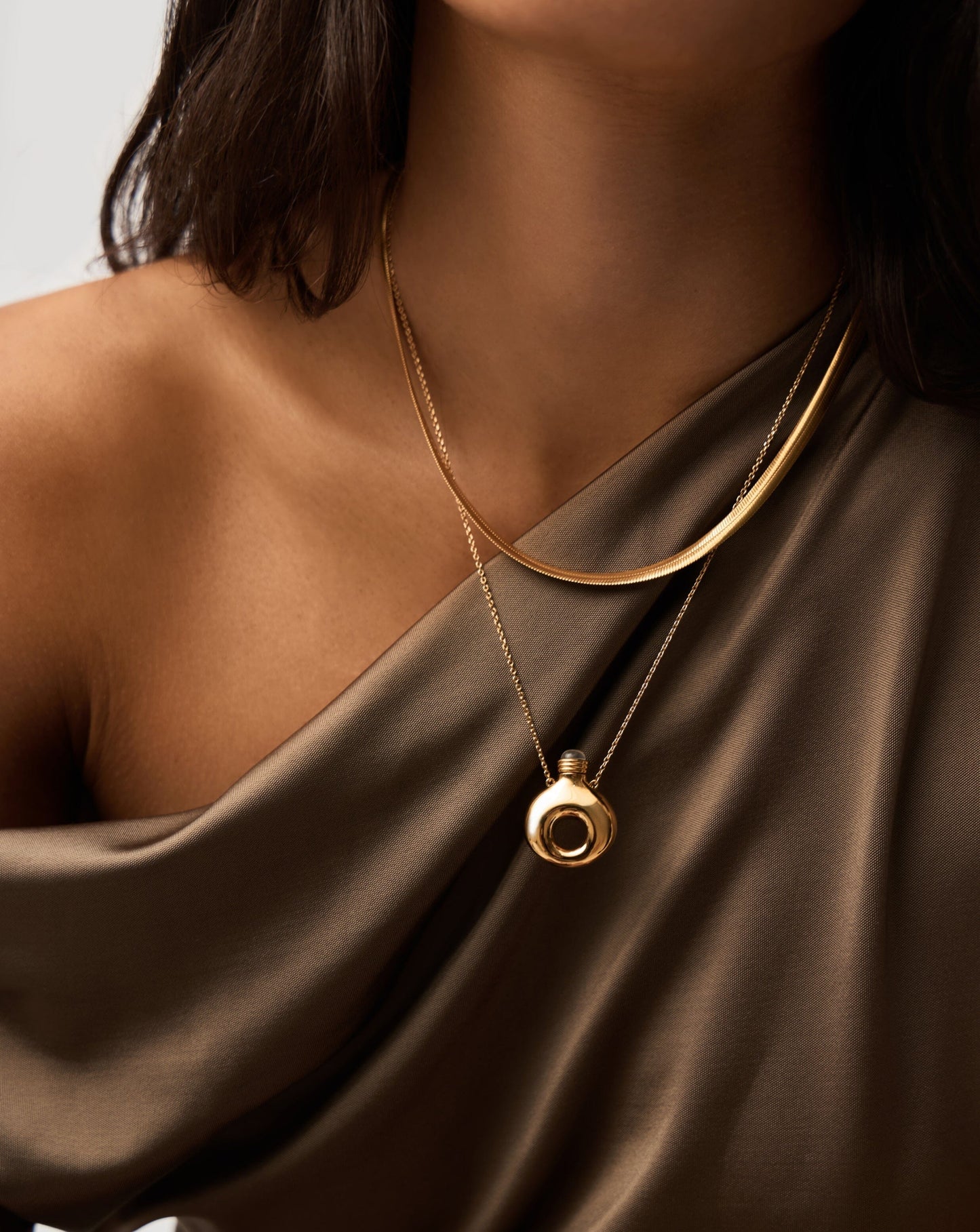 Message in a Bottle Molten Pendant Necklace | 18ct Gold Plated