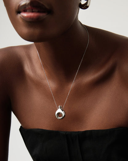 Message in a Bottle Molten Pendant Necklace  | Silver Plated