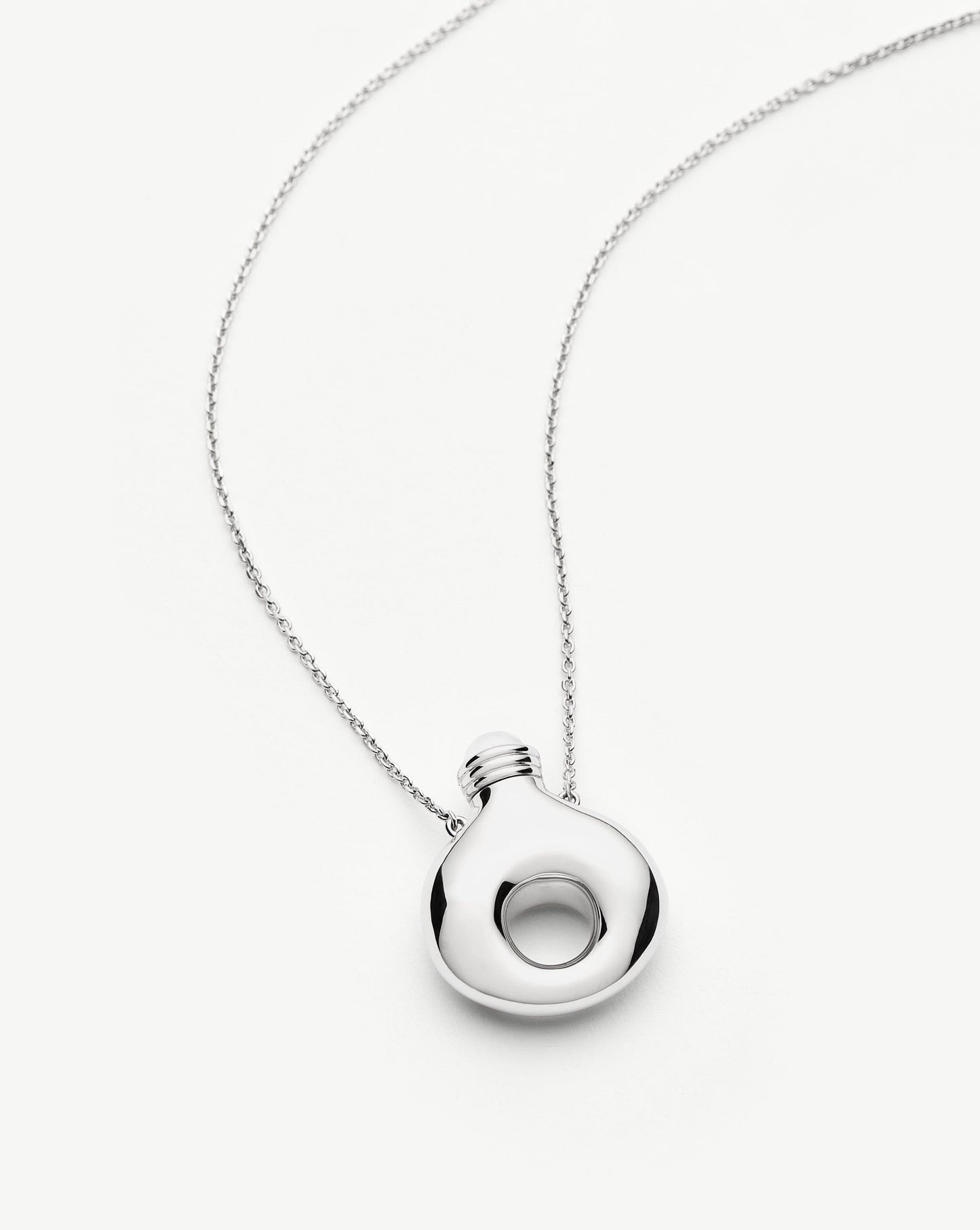 Message in a Bottle Molten Pendant Necklace  | Silver Plated