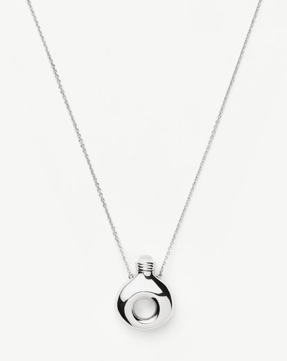 Message in a Bottle Molten Pendant Necklace  | Silver Plated