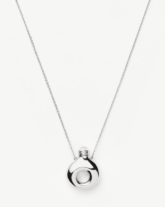 Message in a Bottle Molten Pendant Necklace  | Silver Plated
