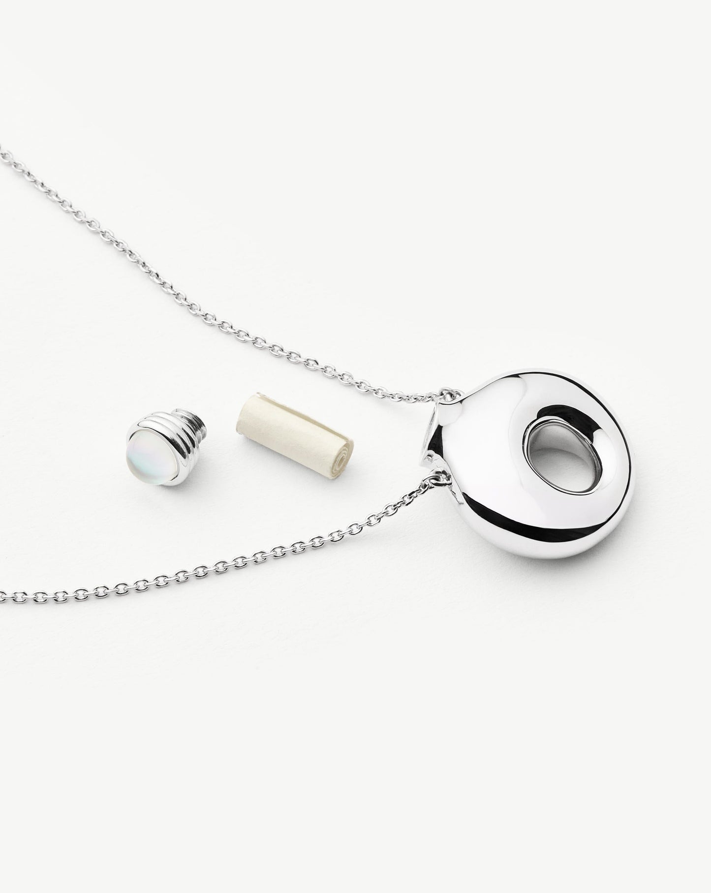 Message in a Bottle Molten Pendant Necklace  | Silver Plated