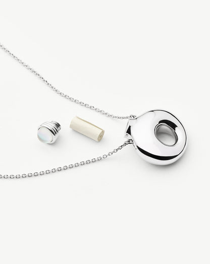 Message in a Bottle Molten Pendant Necklace  | Silver Plated