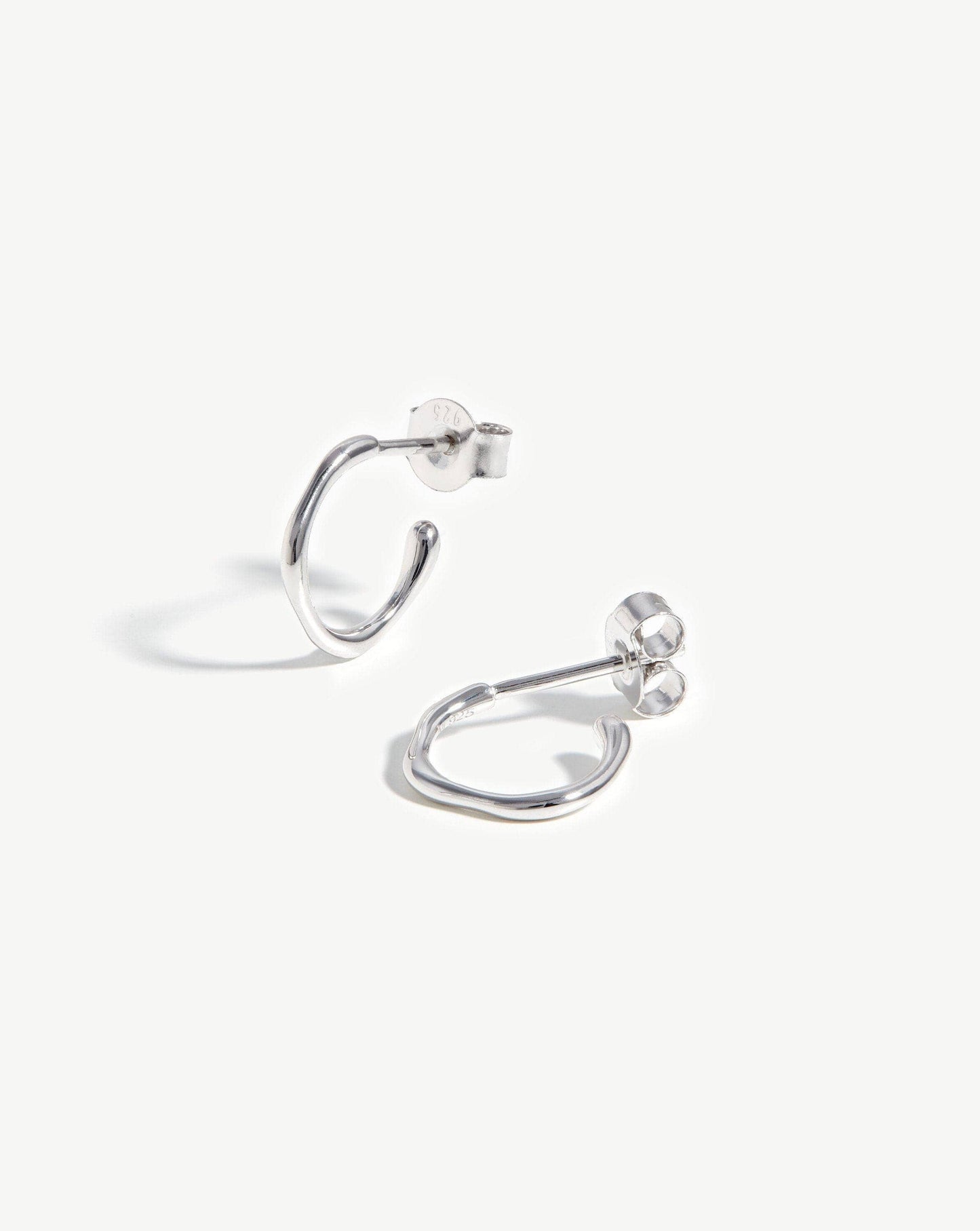 Mini Molten Hoop Earrings | Sterling Silver