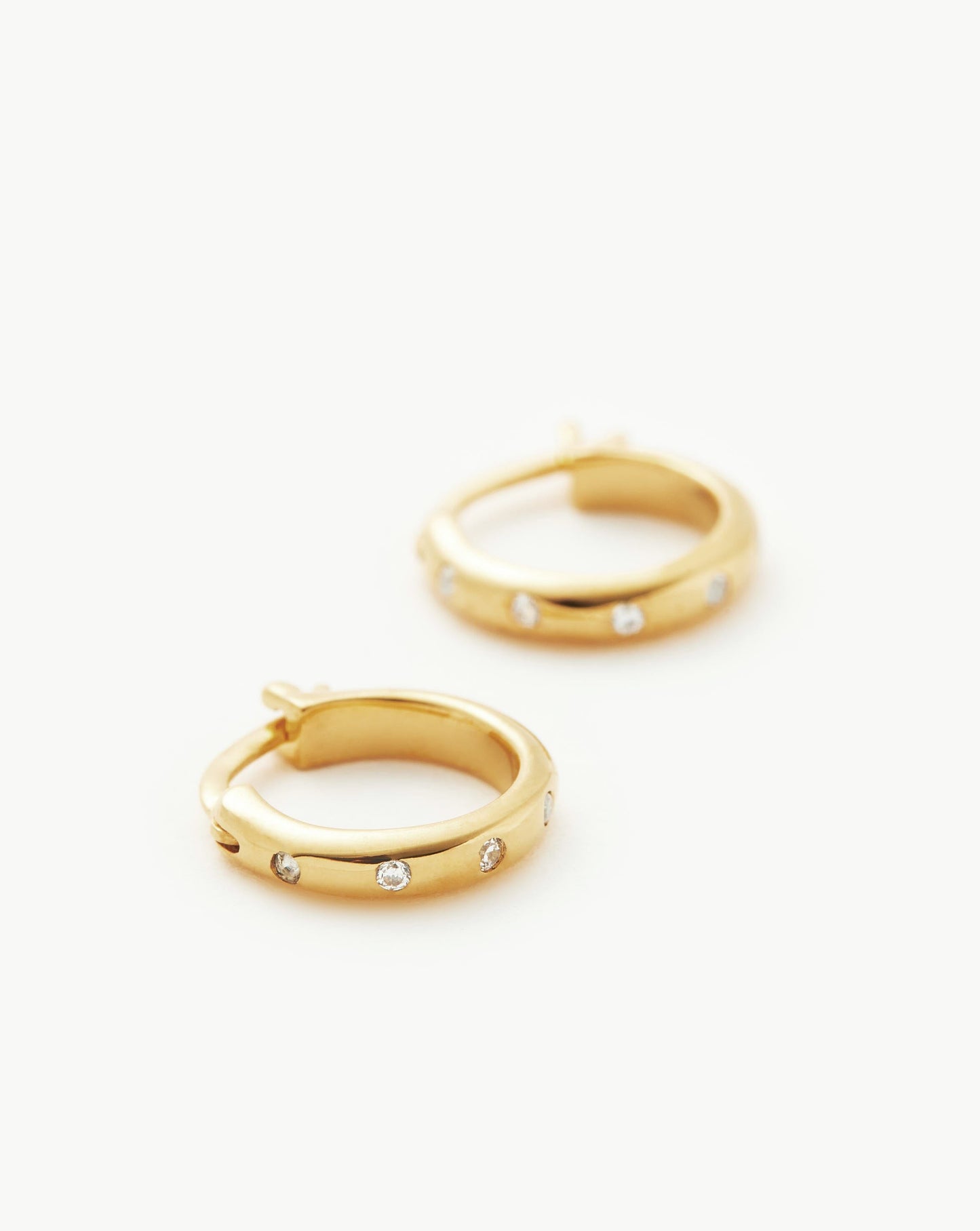 Mini Solar Studded Hoop Earrings
