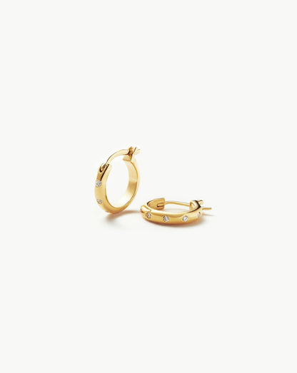 Mini Solar Studded Hoop Earrings