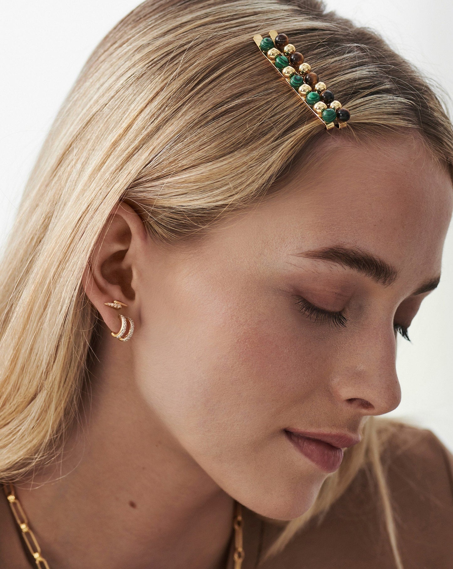 Mini Sphere Beaded Hair Clip Set