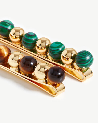 Mini Sphere Beaded Hair Clip Set