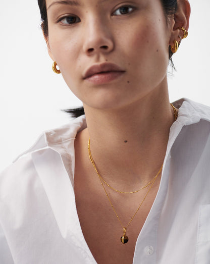 Mini Sphere Pendant Necklace | 18ct Gold Vermeil/Tigers Eye
