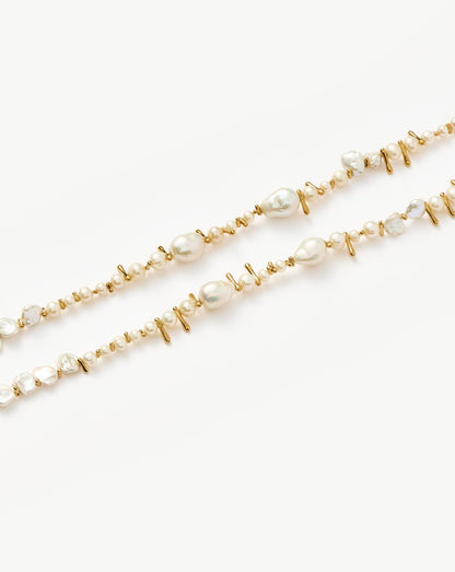 Mixed Pearl Statement Beaded Bracelet | 18ct Gold Plated/Pearl