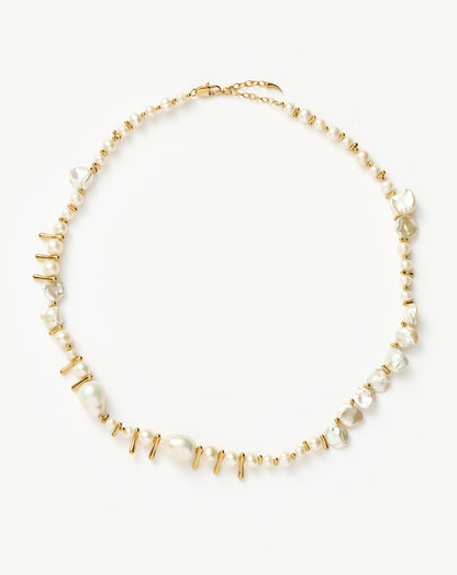 Mixed Pearl Statement Beaded Necklace | 18ct Gold Plated/Pearl