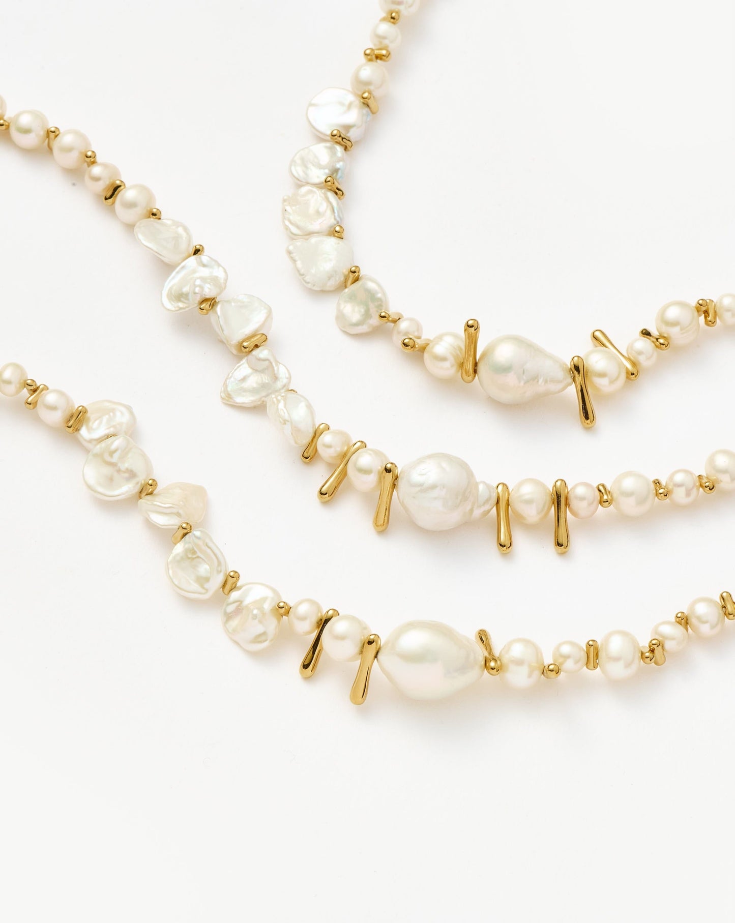 Mixed Pearl Statement Beaded Necklace | 18ct Gold Plated/Pearl
