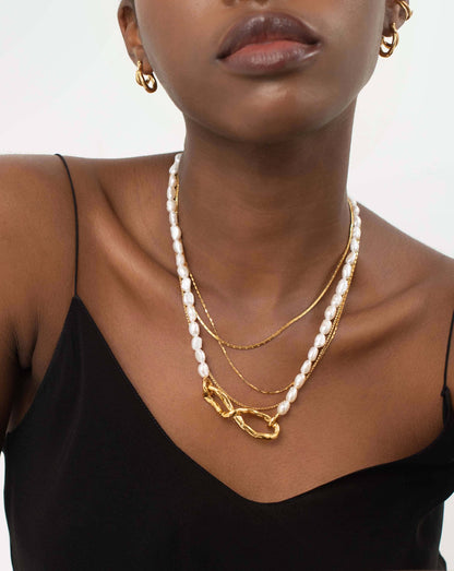 Molten Baroque Pearl Knot Necklace