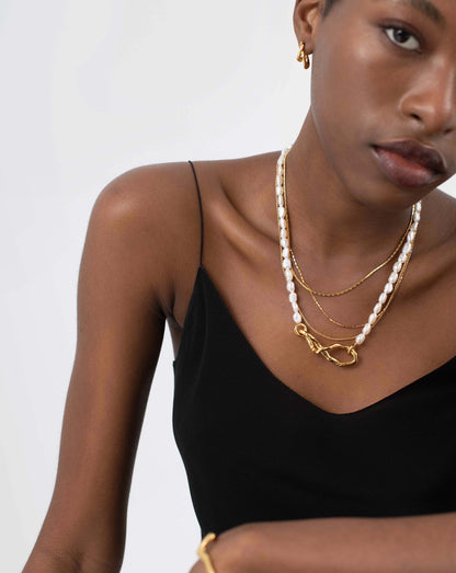 Molten Baroque Pearl Knot Necklace