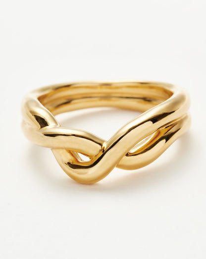 Molten Double Twisted Infinity Stacking Ring | 18ct Gold Vermeil