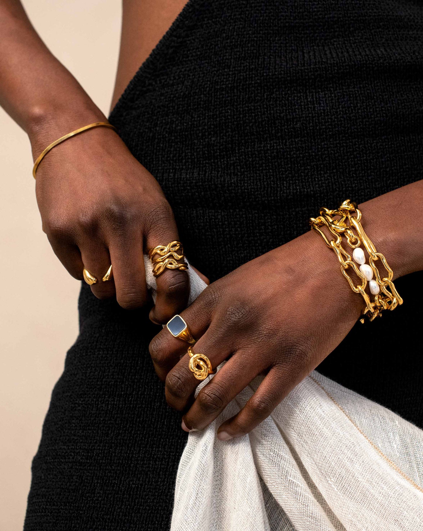 Molten Double Twisted Infinity Stacking Ring | 18ct Gold Vermeil