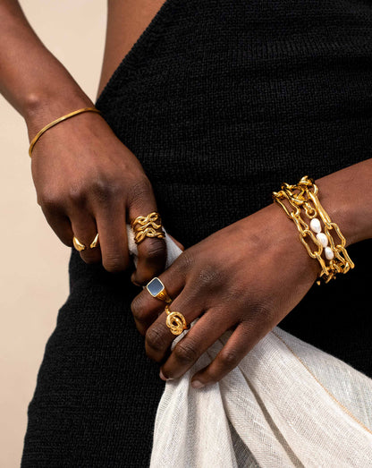 Molten Double Twisted Infinity Stacking Ring | 18ct Gold Vermeil