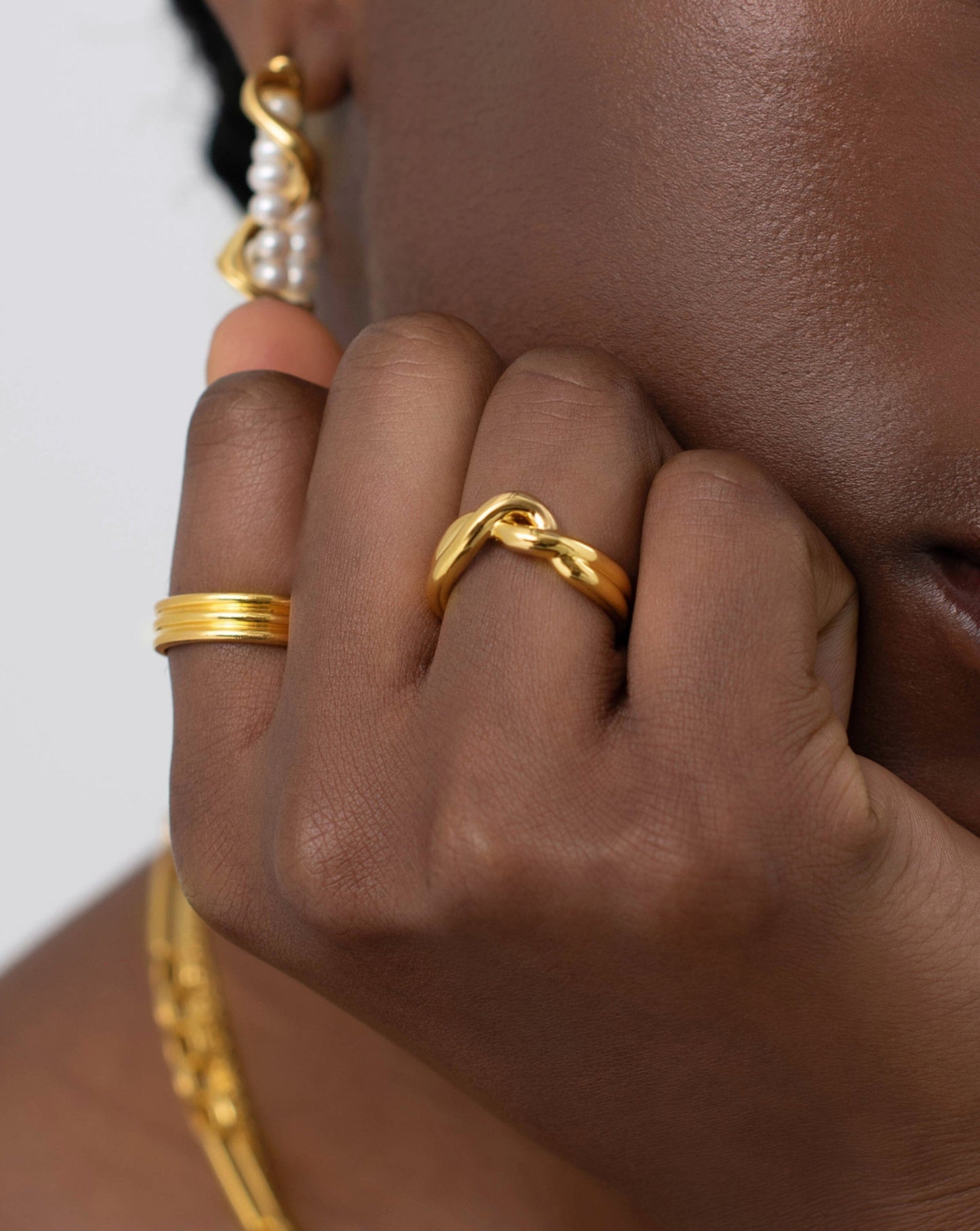 Molten Double Twisted Infinity Stacking Ring | 18ct Gold Vermeil