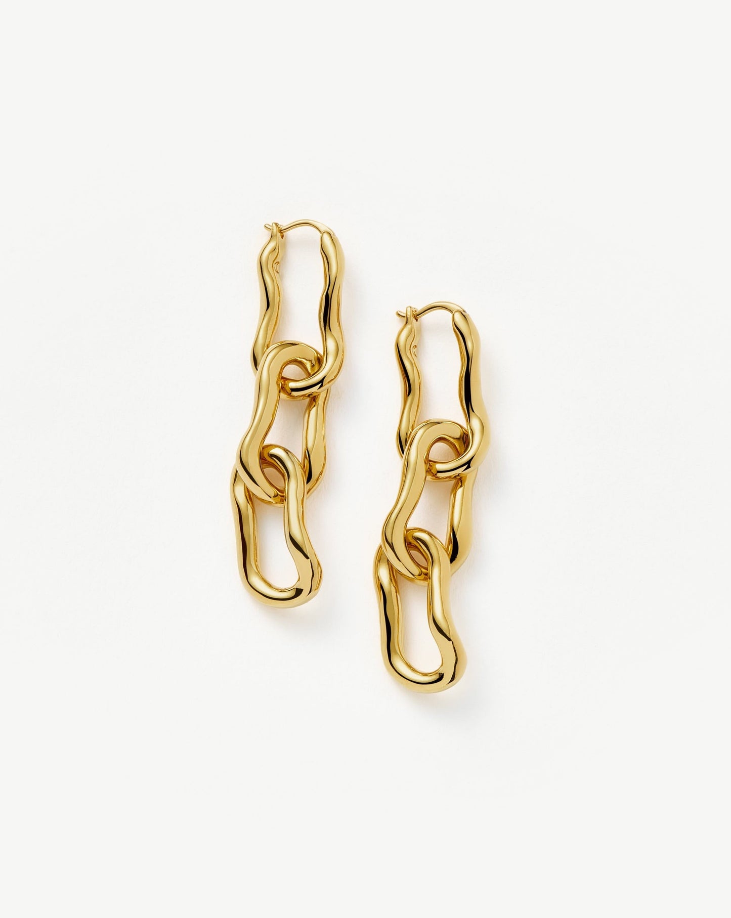 Molten Ovate Triple Drop Earrings | 18ct Recycled Gold Plating on Brass