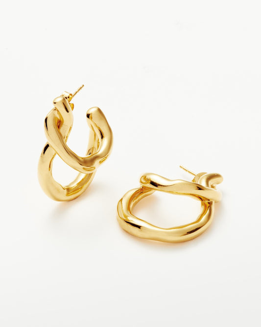 Molten Twisted Double Hoop Earrings
