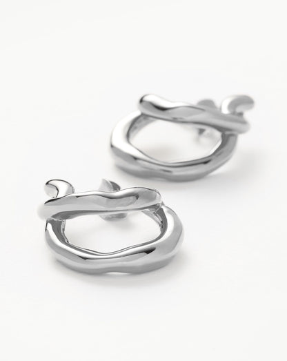 Molten Twisted Mini Double Hoop Earrings
