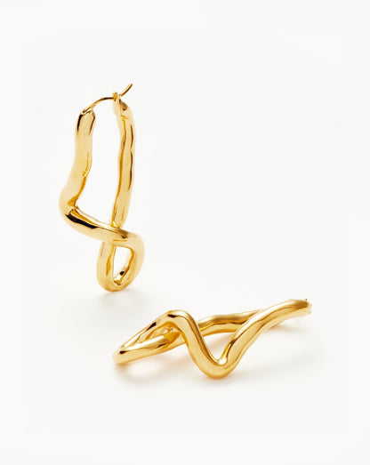 Molten Twisted Ovate Hoop Earrings