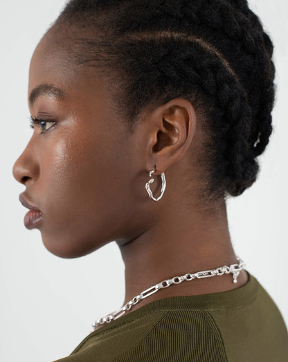 Molten Wave Hoop Earrings