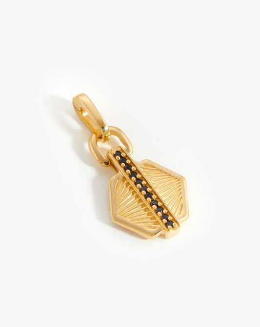 Pave Hex Clip-On Pendant | 18ct Gold Plated/Black Onyx