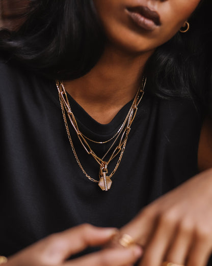 Pave Hex Clip-On Pendant