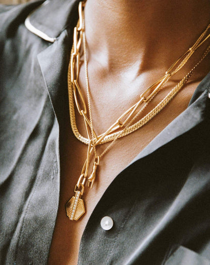 Pave Hex Clip-On Pendant