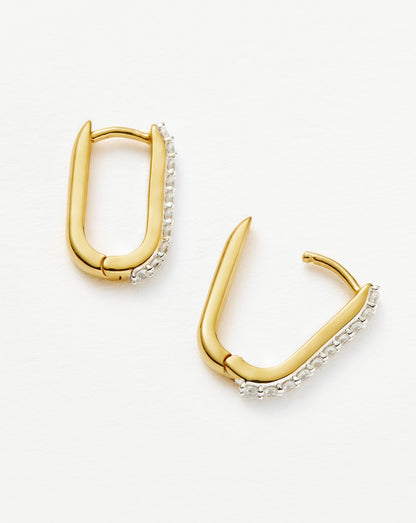Pave Ovate Small | 18ct Recycled Gold Vermeil on Recycled Sterling Silver