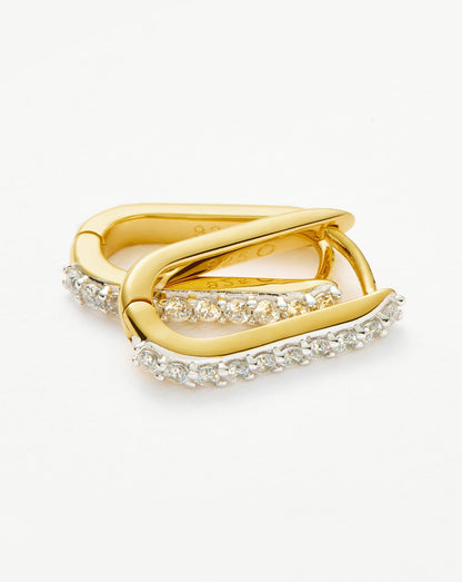 Pave Ovate Small | 18ct Recycled Gold Vermeil on Recycled Sterling Silver