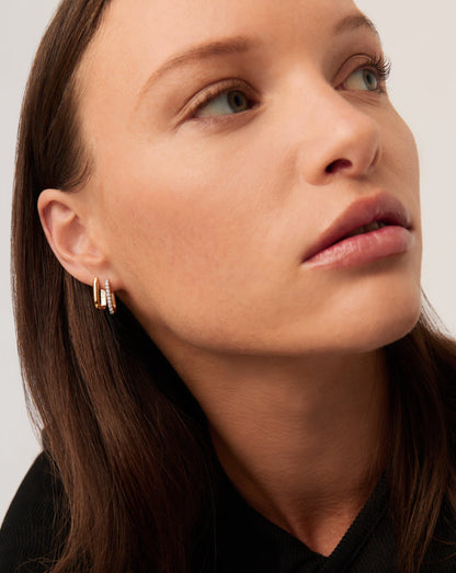 Pave Ovate Small | 18ct Recycled Gold Vermeil on Recycled Sterling Silver