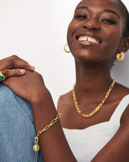 Pave Sphere Twisted Link Chain Bracelet