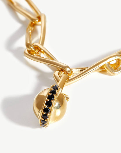 Pave Sphere Twisted Link Chain Bracelet