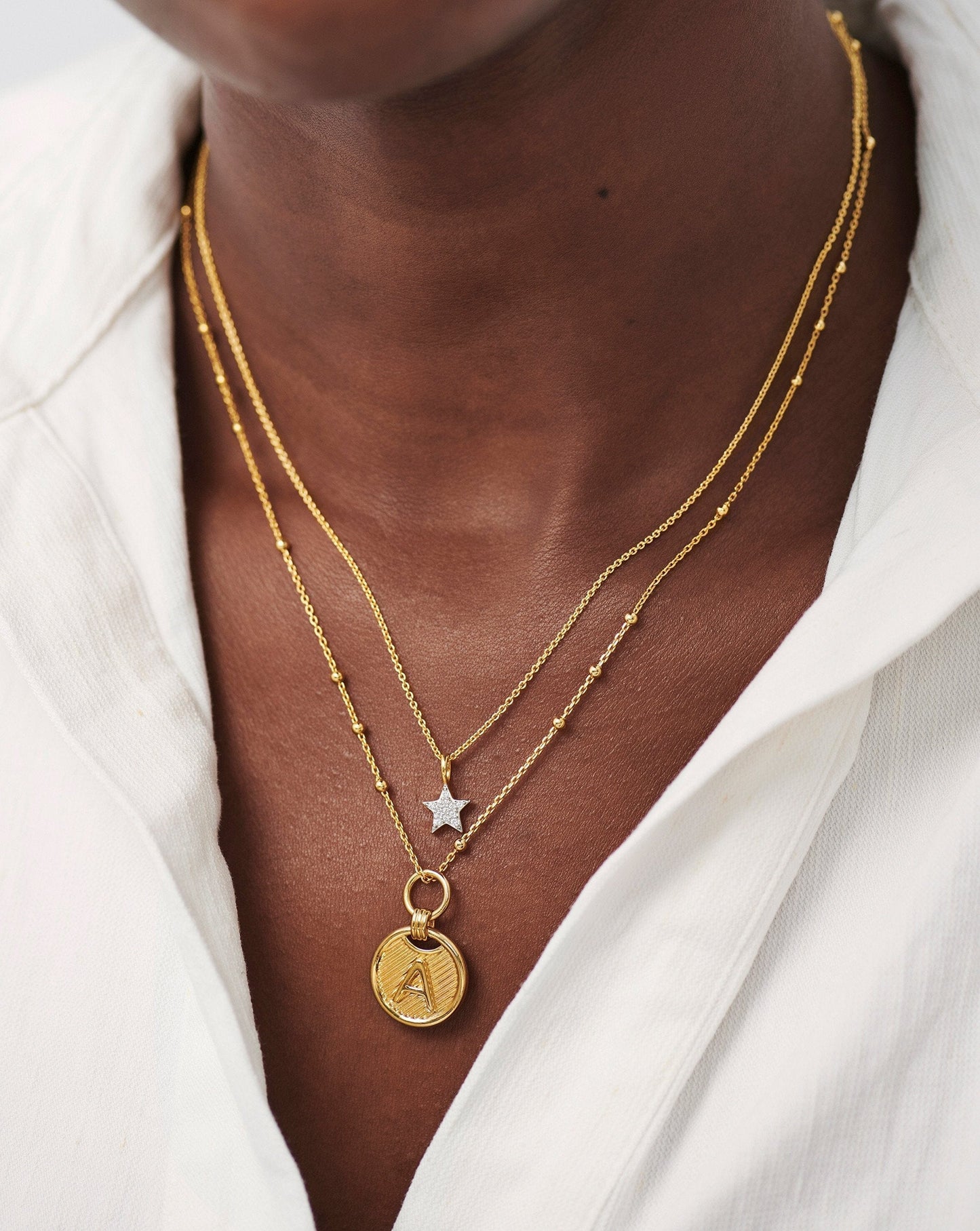 Pave Star Charm Necklace | 18ct Gold Vermeil/Cubic Zirconia